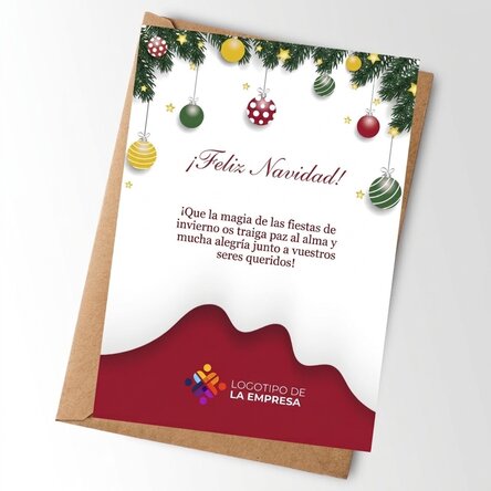 Tarjeta personalizada con logotipo y texto - Tarjeta de Navidad