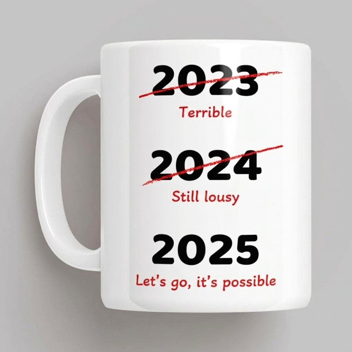 Taza personalizada con texto: «Que tengas un mejor Año Nuevo»