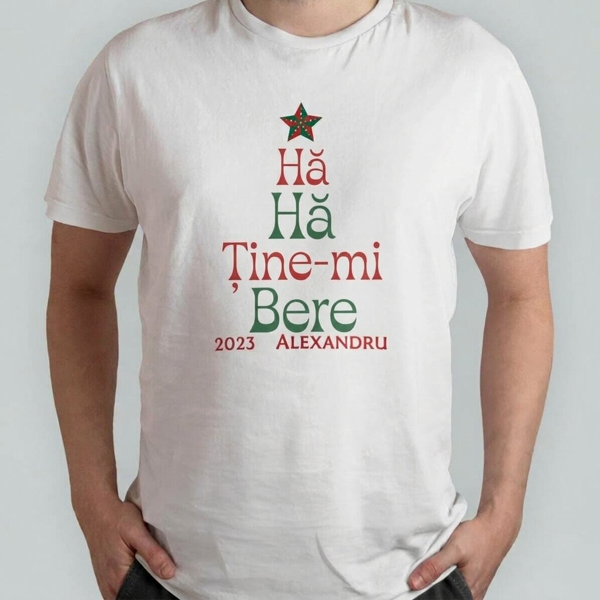 Camiseta de algodón personalizada con el texto «Ho Ho Hold my beer»