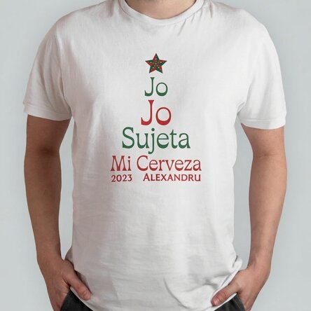 Camiseta de algodón personalizada con el texto «Ho Ho Hold my beer»