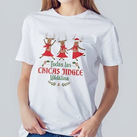 Camiseta de algodón personalizada con texto - All the Jingle Ladies