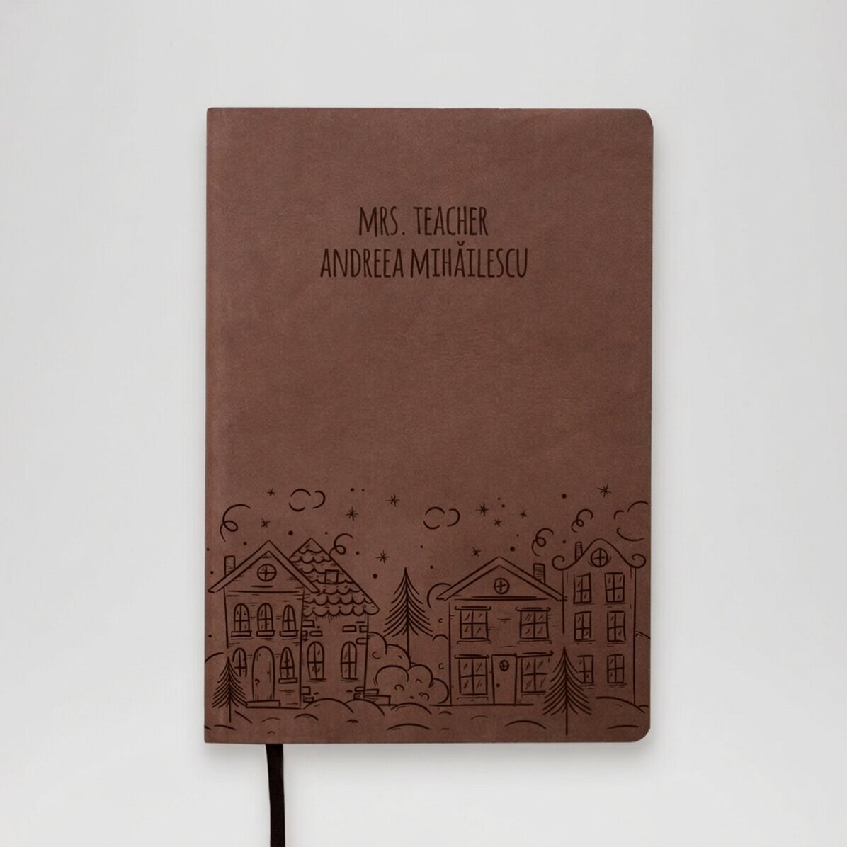 Agenda de piel personalizada con texto - Notas