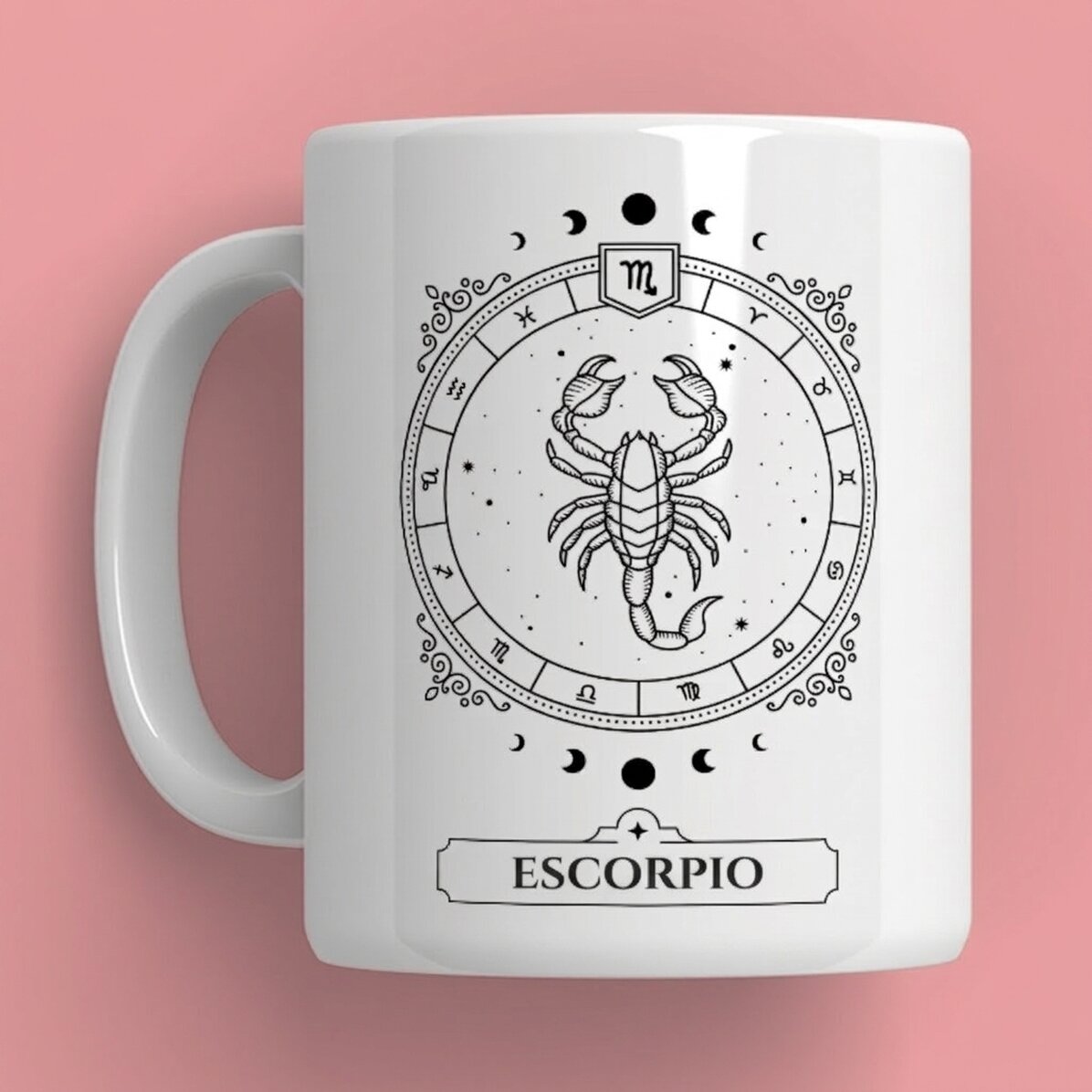 Taza personalizada con nombre y signo del zodiaco: Escorpio