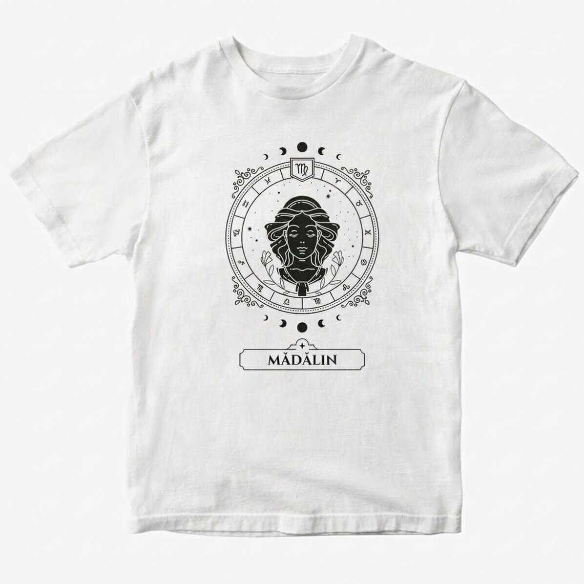 Camiseta de algodón personalizada con nombre y signo del zodiaco: Virgo