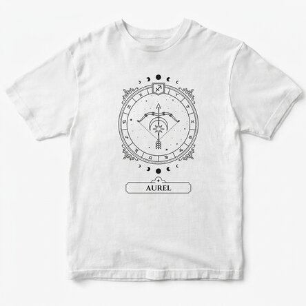 Camiseta de algodón personalizada con nombre y signo del zodiaco: Sagitario