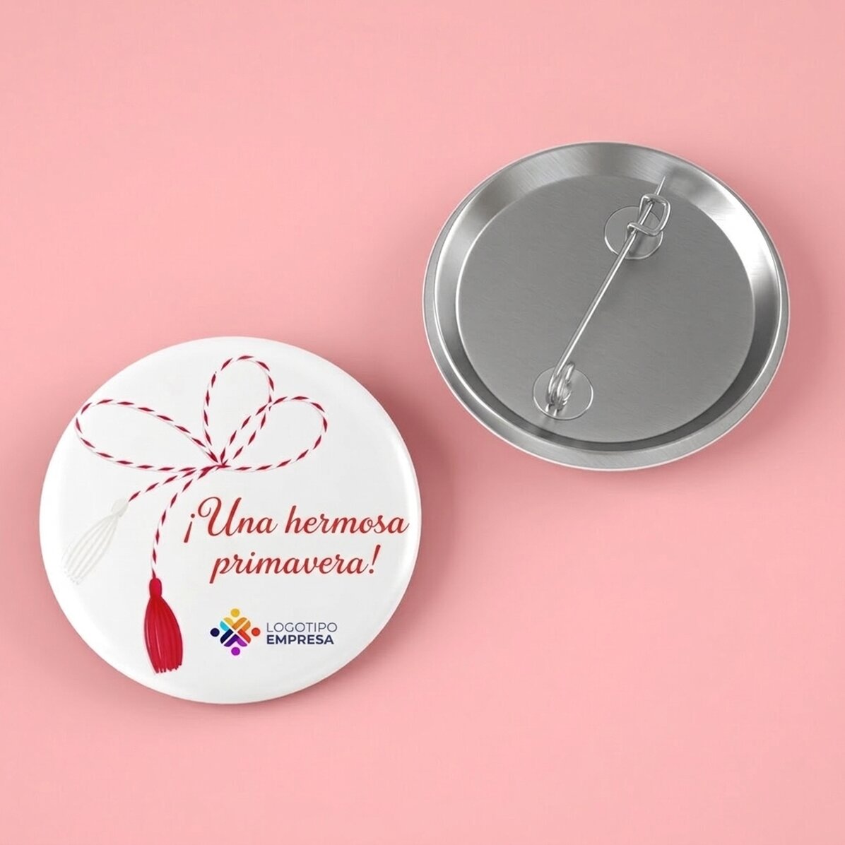 Chapa personalizada con logotipo y mensaje