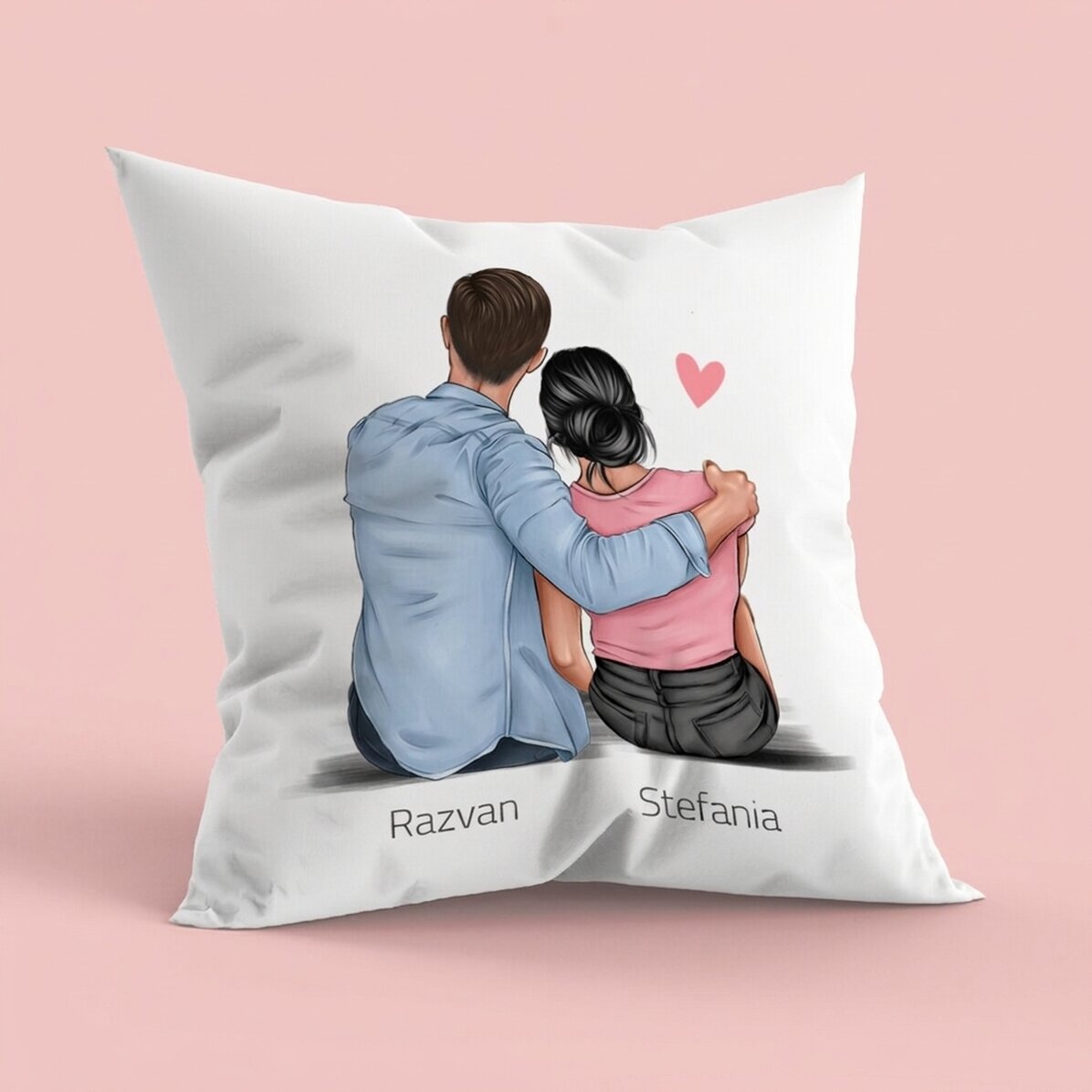 Cojín personalizado con nombre - Pareja