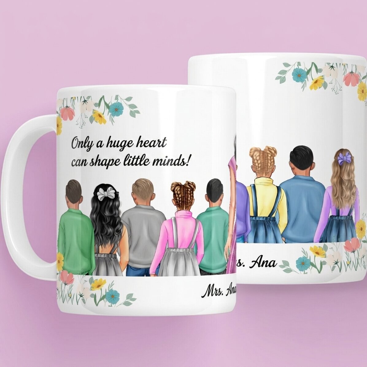 Taza personalizada con mensaje: «La profesora de infantil»