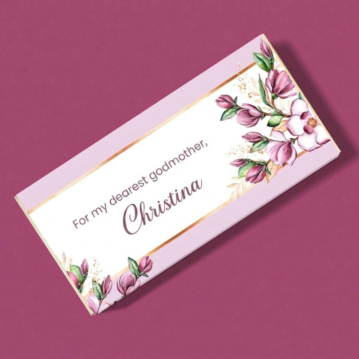Chocolate personalizado con nombre y mensaje: «Una bonita primavera»