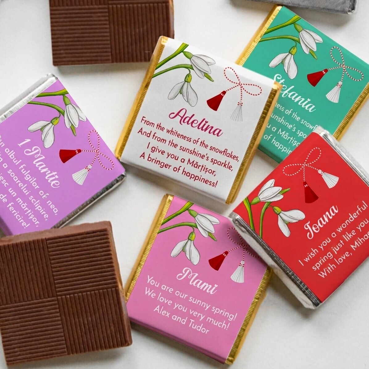 Mini tableta de chocolate personalizada con mensaje