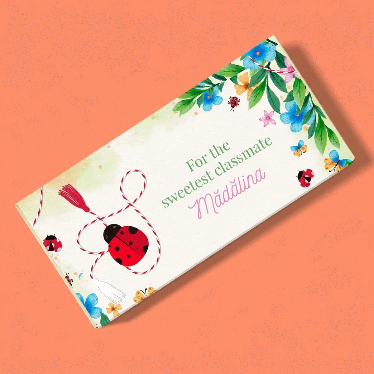 Chocolate personalizado con nombre y mensaje para ella
