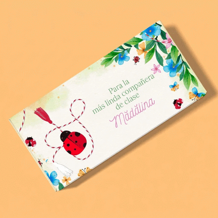 Chocolate personalizado con nombre y mensaje para ella