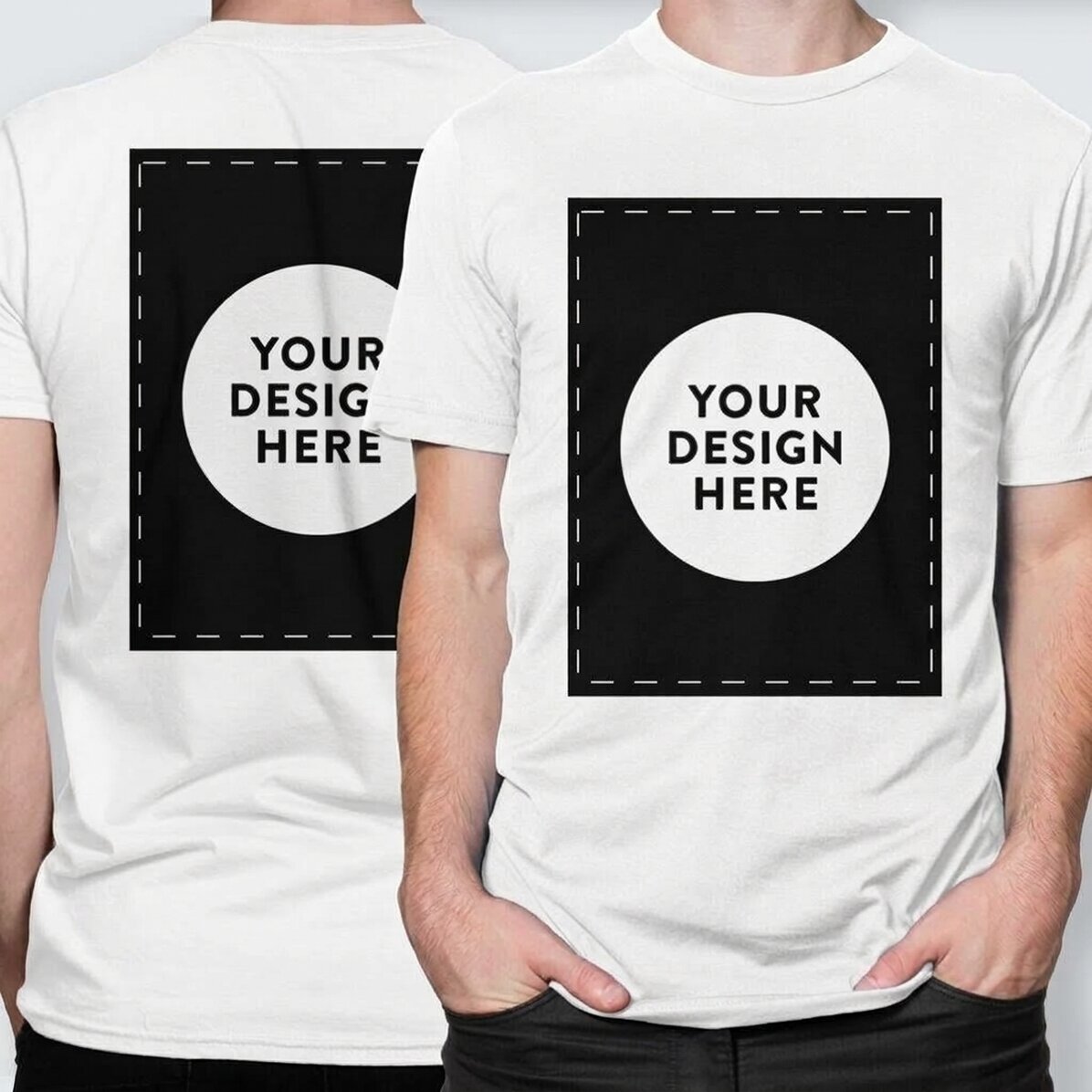 Camiseta de algodón personalizada con tu diseño por delante y por detrás