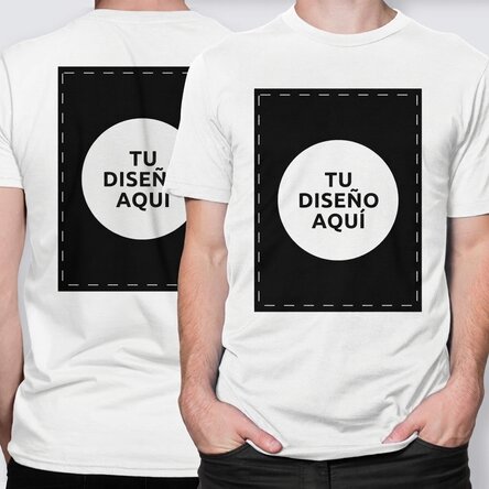 Camiseta de algodón personalizada con tu diseño por delante y por detrás