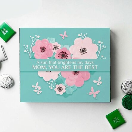 Personalised candy box with text - Flower heart