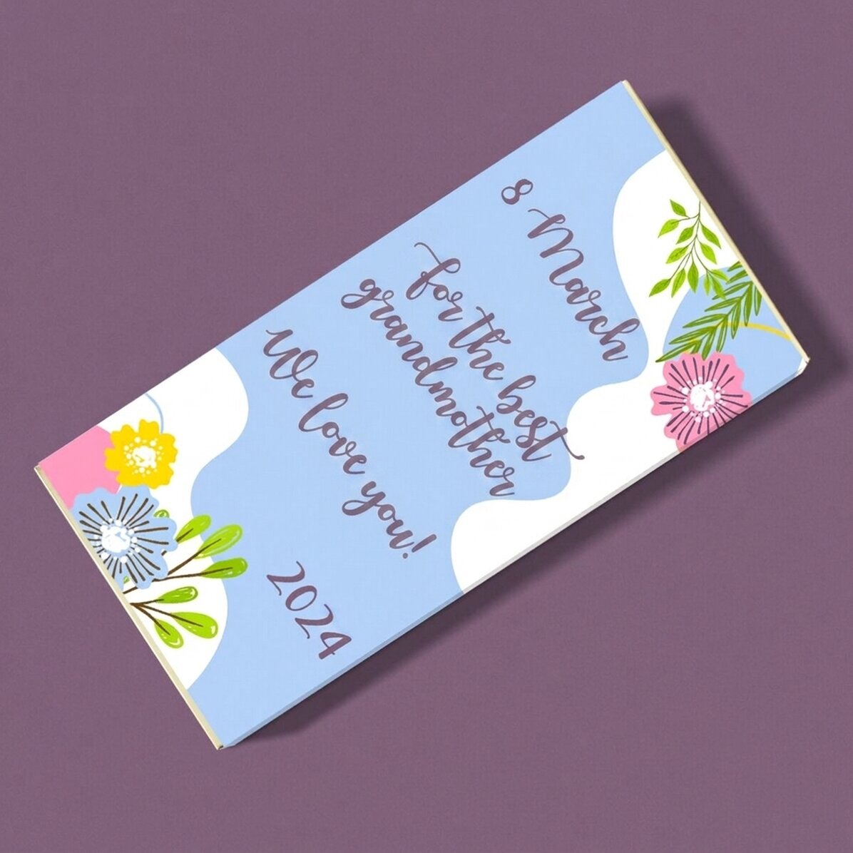 Chocolate personalizado con texto: «Happiness»