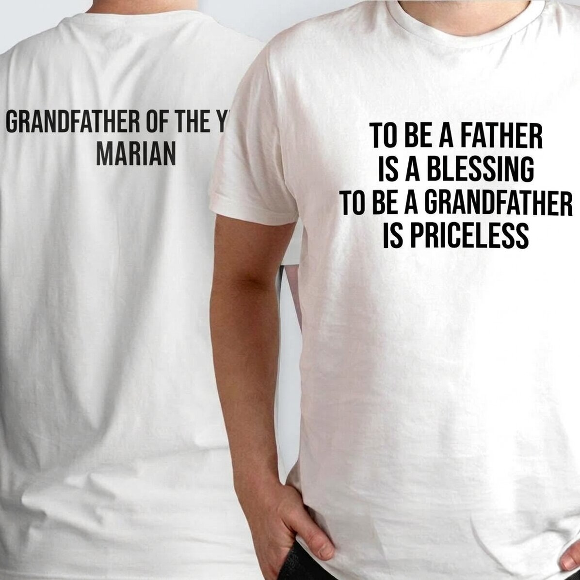 Camiseta de algodón personalizada con texto por delante y por detrás