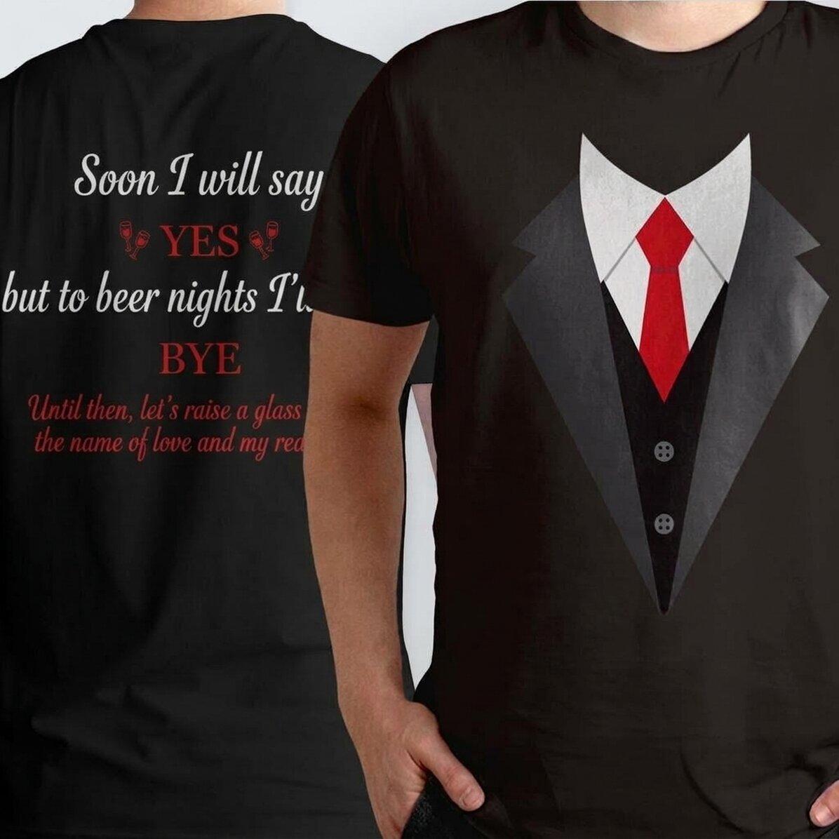 Camiseta de algodón personalizada con texto por delante y por detrás - Ginere