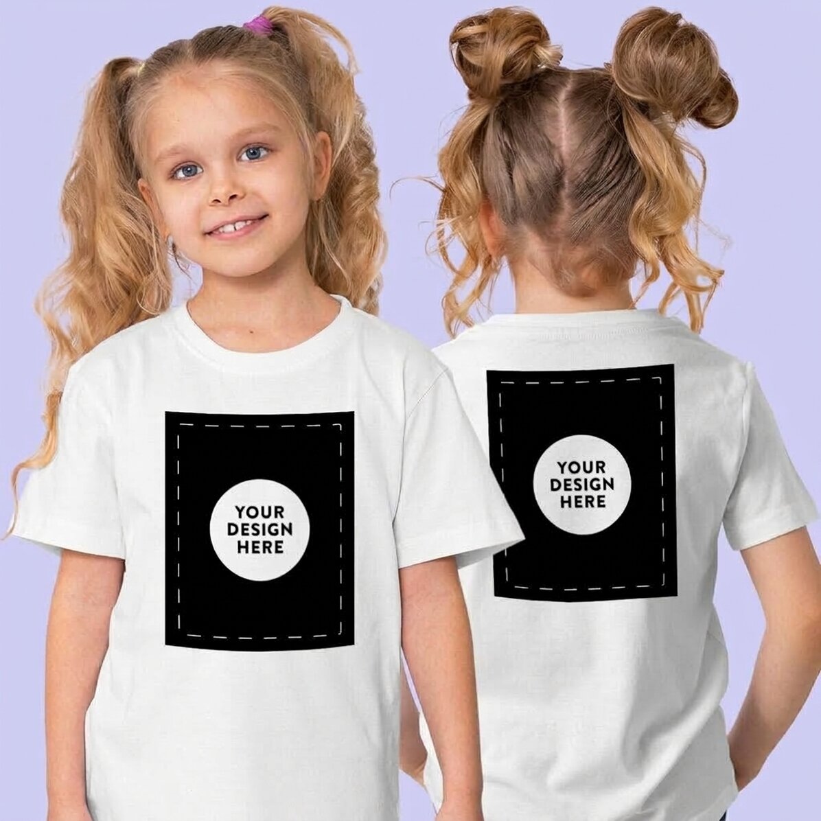 Camiseta de algodón personalizada para niña: con tu diseño en la parte trasera