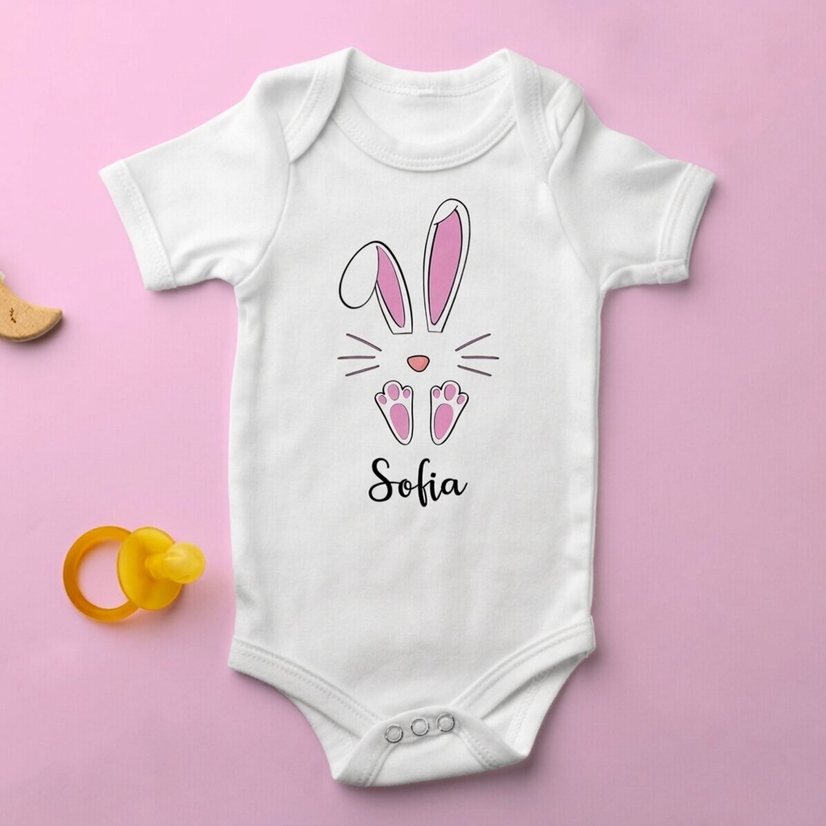 Body para niños personalizado con nombre - Conejito de Pascua