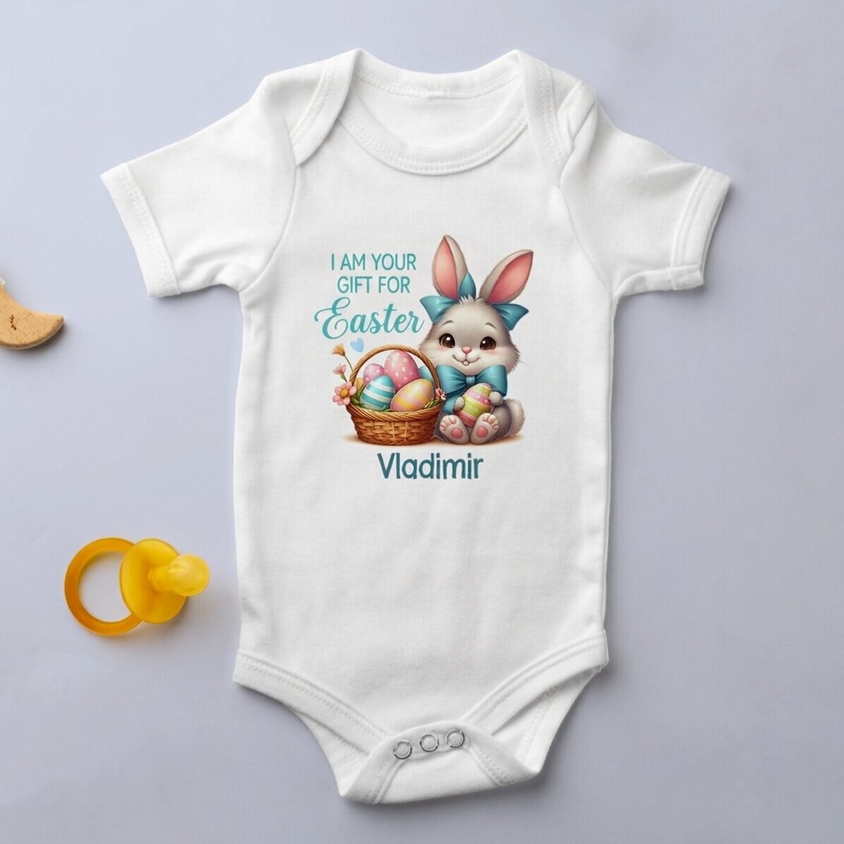 Body para niños personalizado con mensaje - Regalo de Pascua, niño