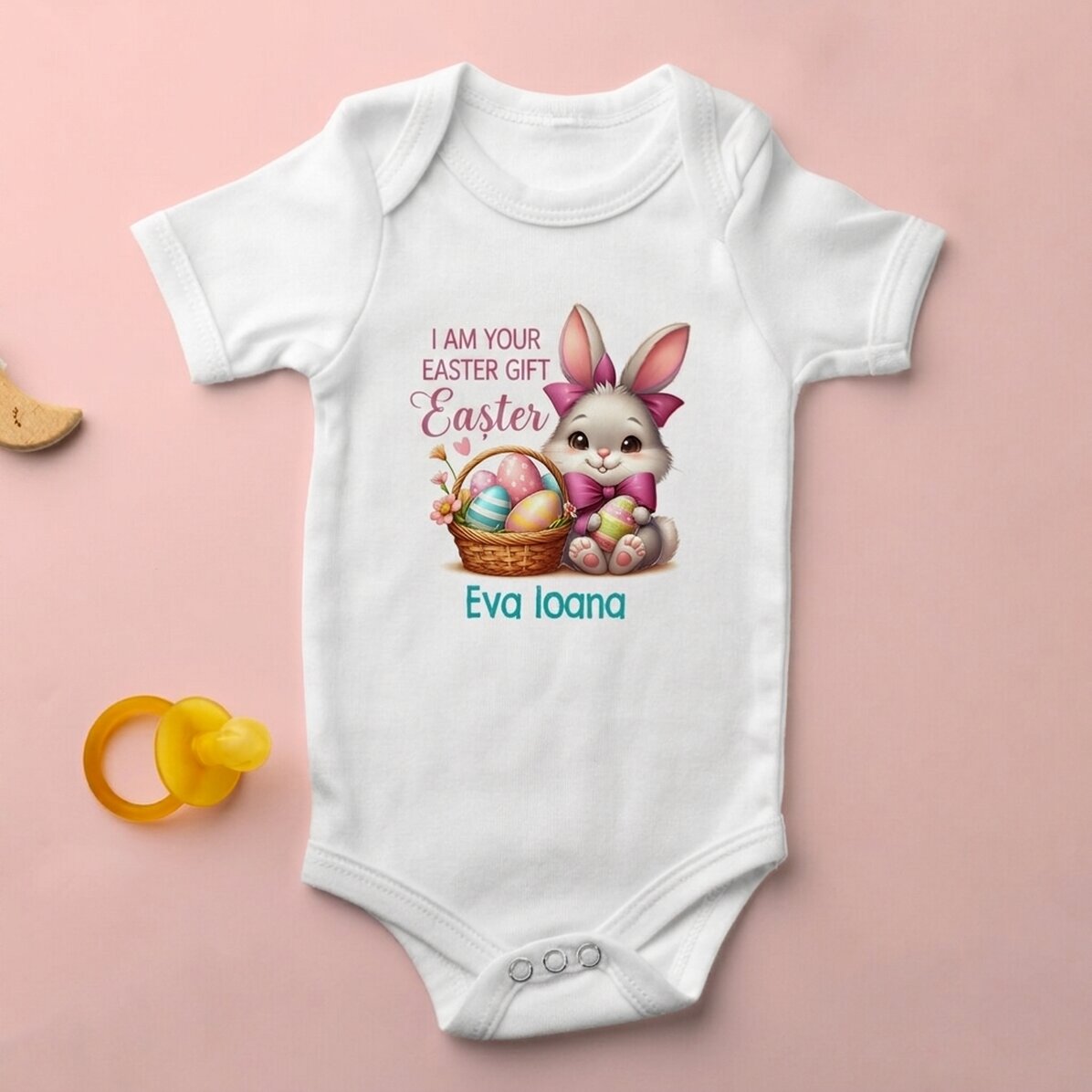 Body para niños personalizado con nombre - Regalo de Pascua, niña