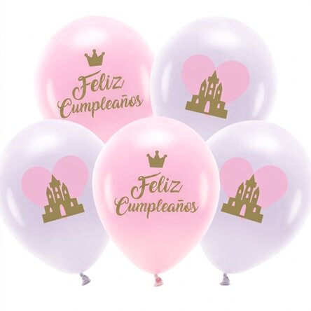 Lote de 5 globos - Birthday Pink
