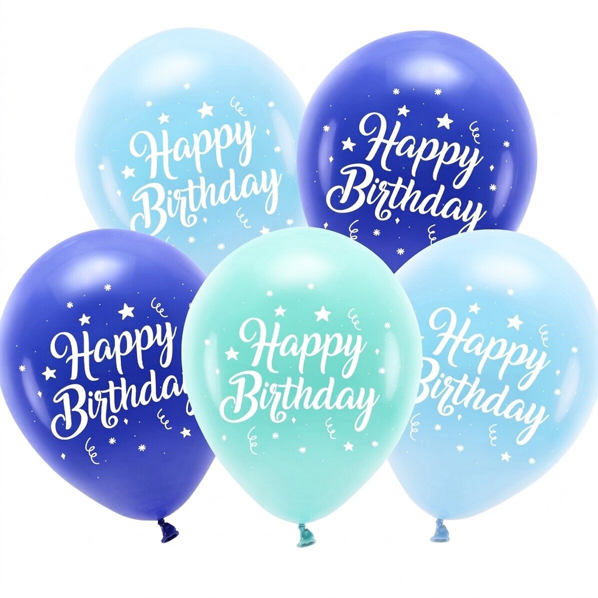 Lote de 5 globos - Birthday Blue