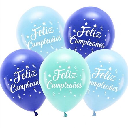 Lote de 5 globos - Birthday Blue
