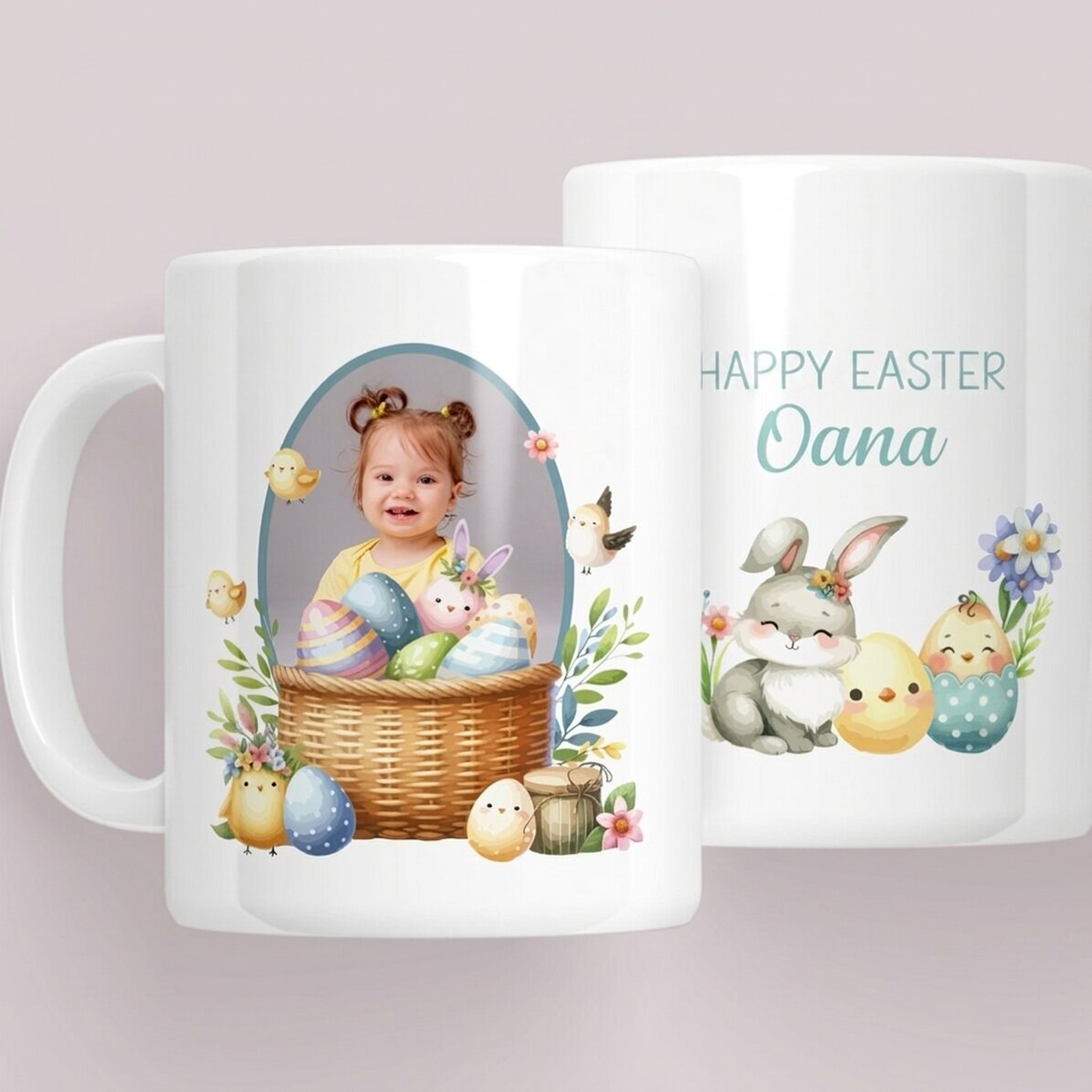 Taza personalizada con mensaje y foto - Conejo