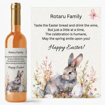 Personalised wine with Easter message - Cute Bunny