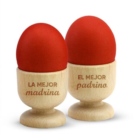 Hueveros personalizados con dos líneas de texto