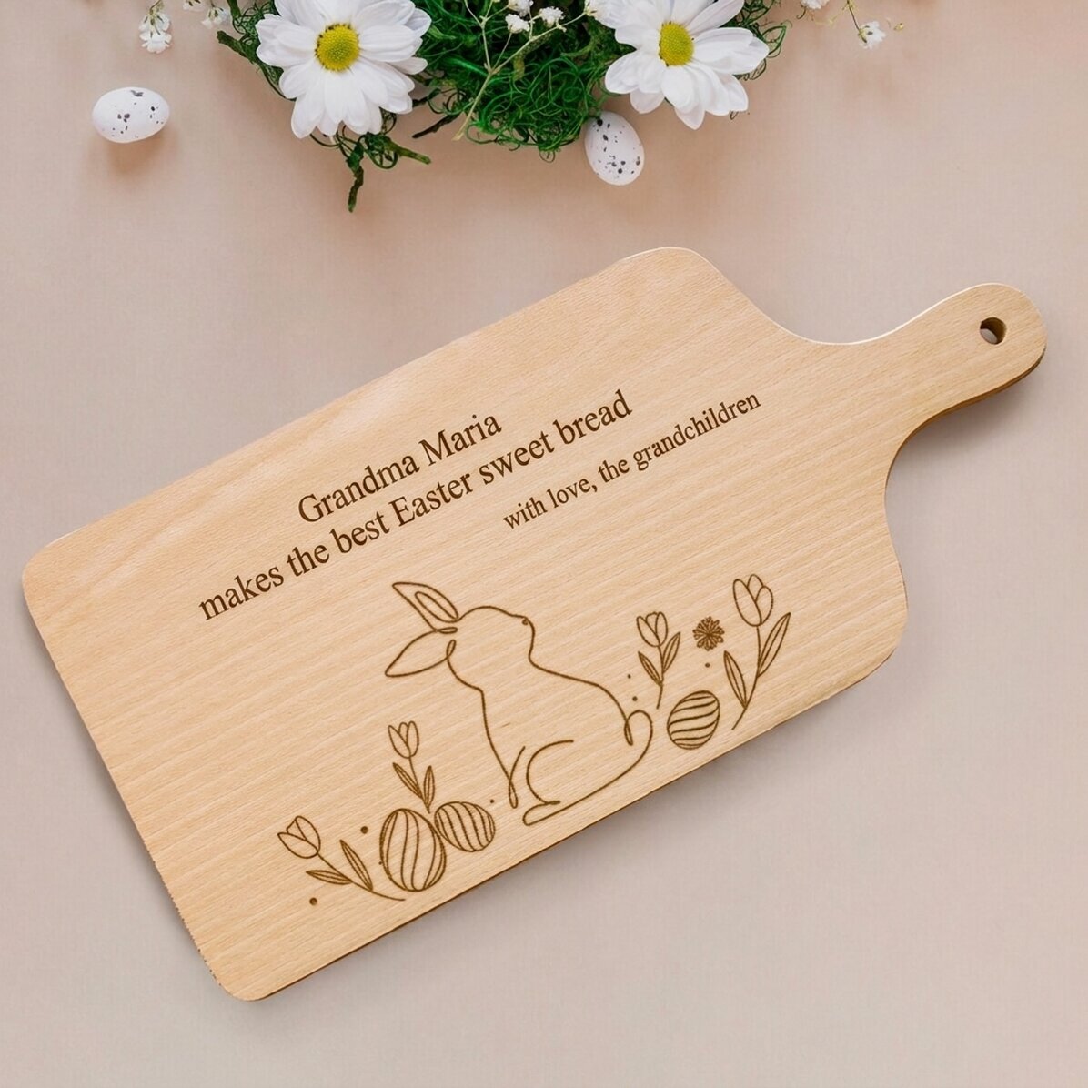 Cortador personalizado con texto: Conejo de Pascua