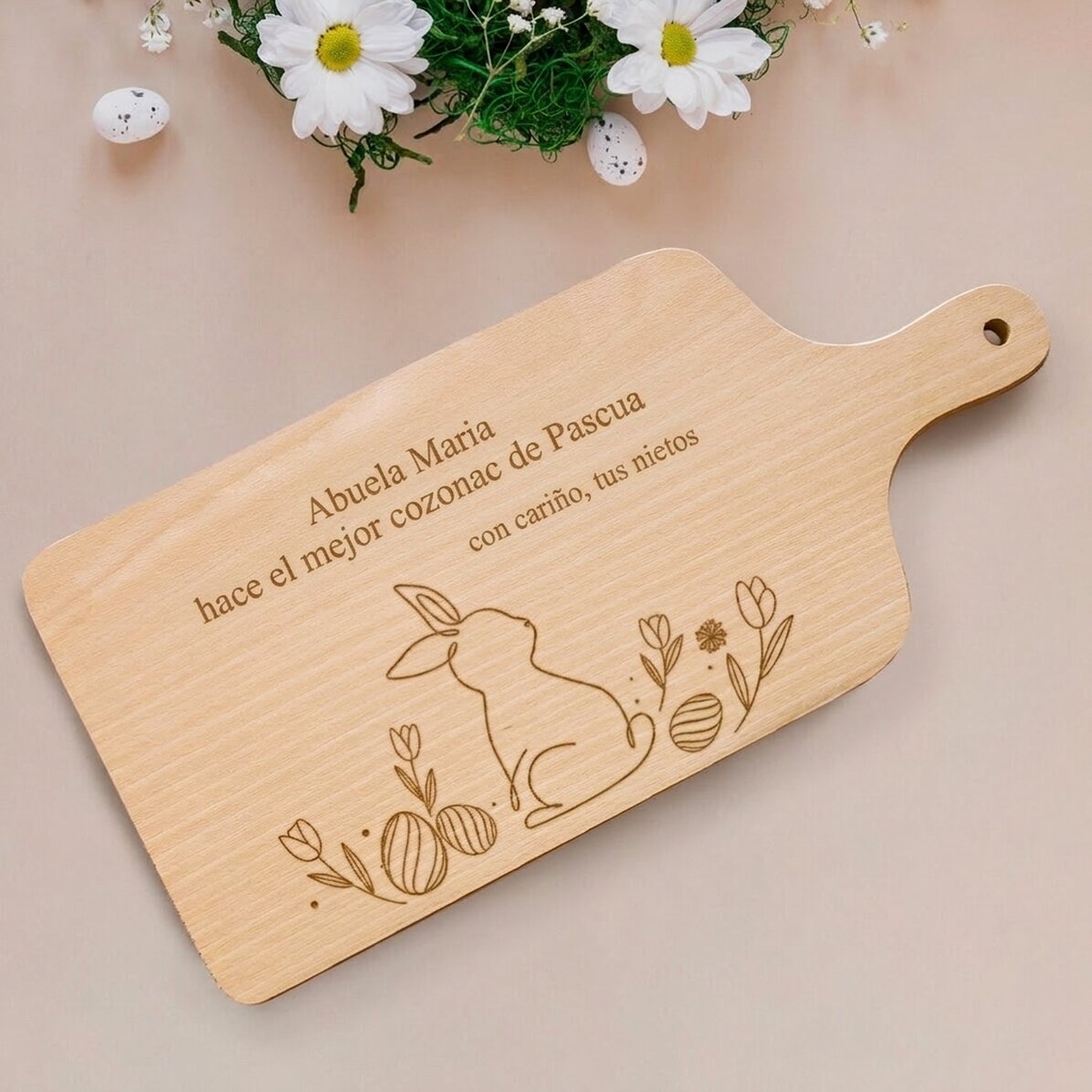 Cortador personalizado con texto: Conejo de Pascua