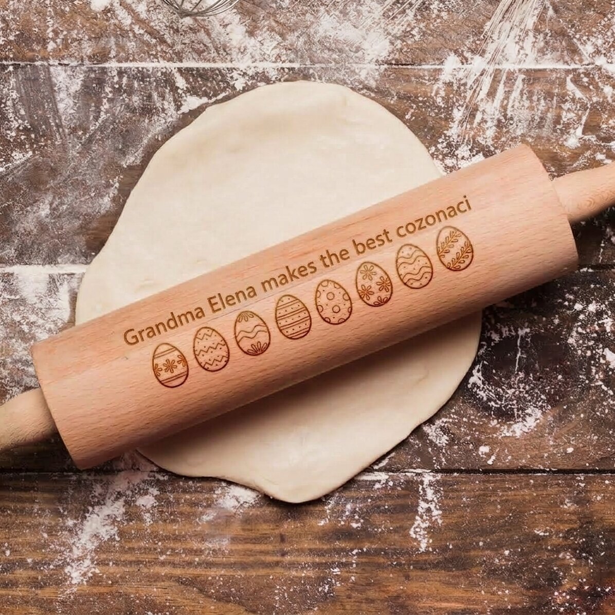 Molde de madera personalizado con mensaje: «¡Feliz Pascua!»