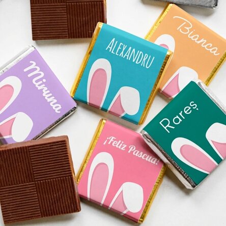 Mini tableta de chocolate personalizada con nombre - Bunny
