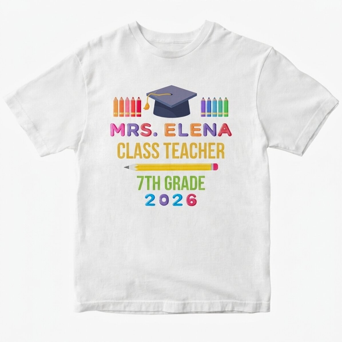 Camiseta personalizada con texto: «Graduación»