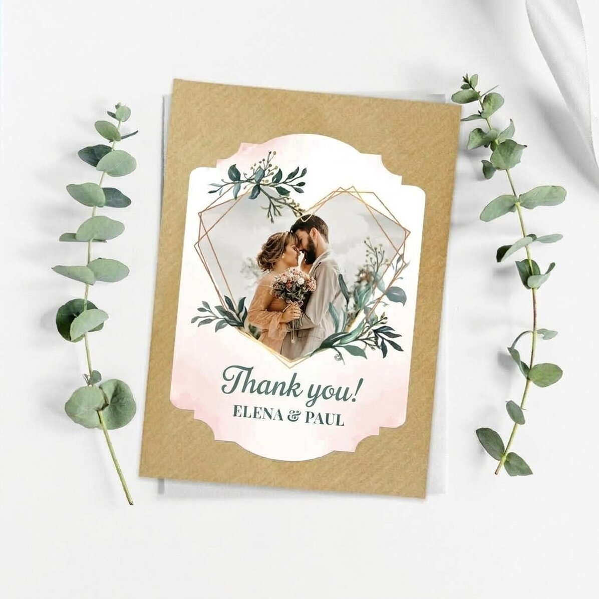 Recuerdo de boda personalizado con foto y texto - Corazón