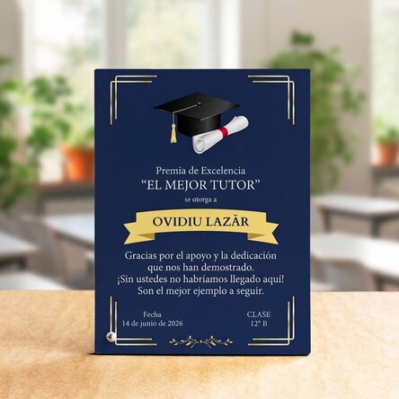 Marco de fotos de escritorio personalizado con mensaje - Premio a la Excelencia