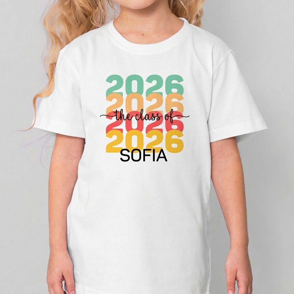 Camiseta de algodón para niños personalizada con texto: «Graduación»