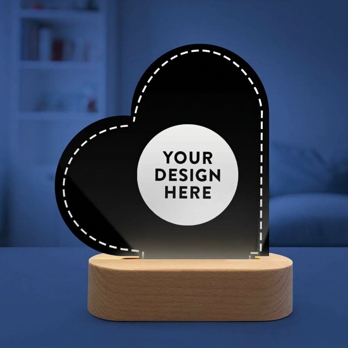 Lámpara LED de noche con forma de corazón personalizada con tu diseño