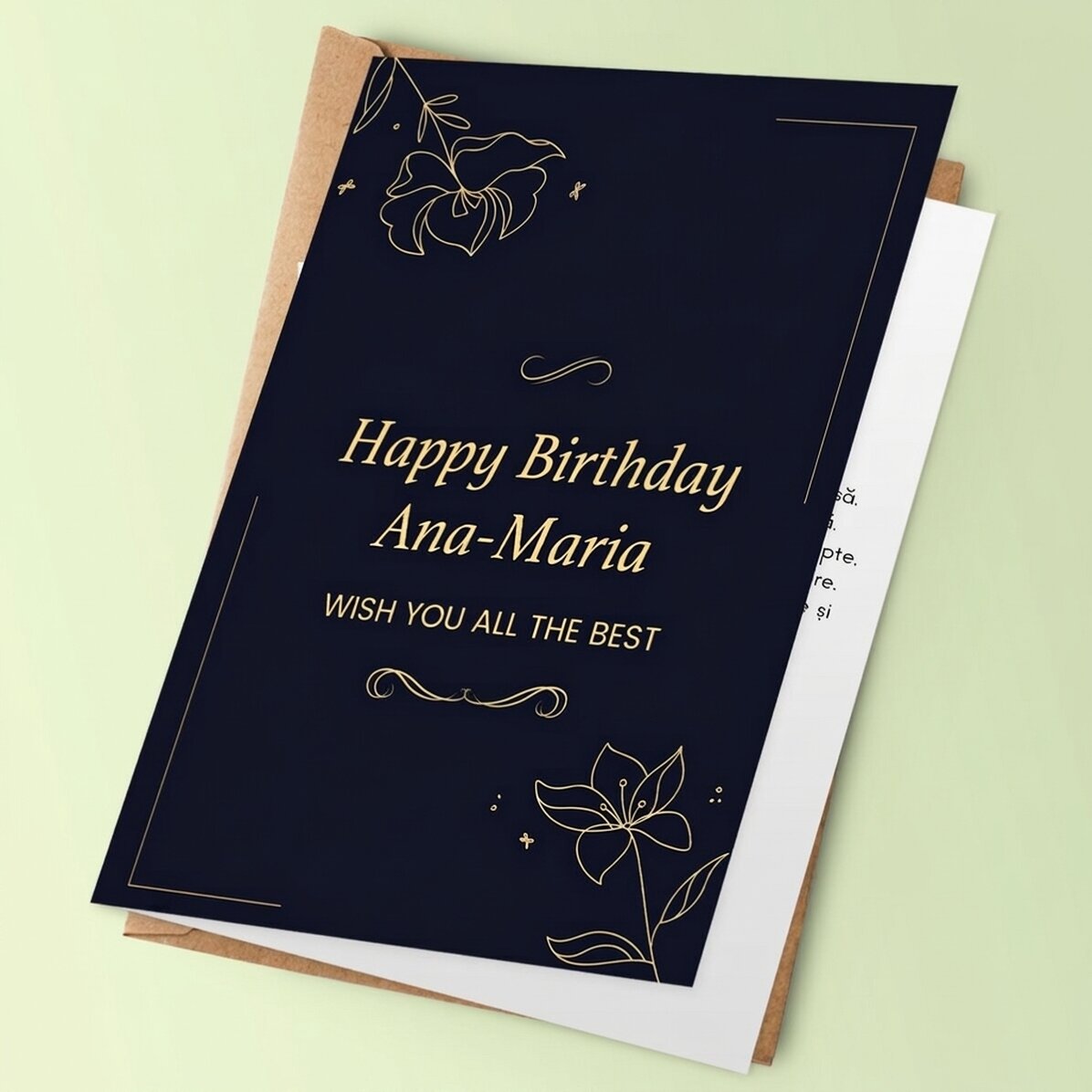 Tarjeta de felicitación personalizada con texto - Elegance