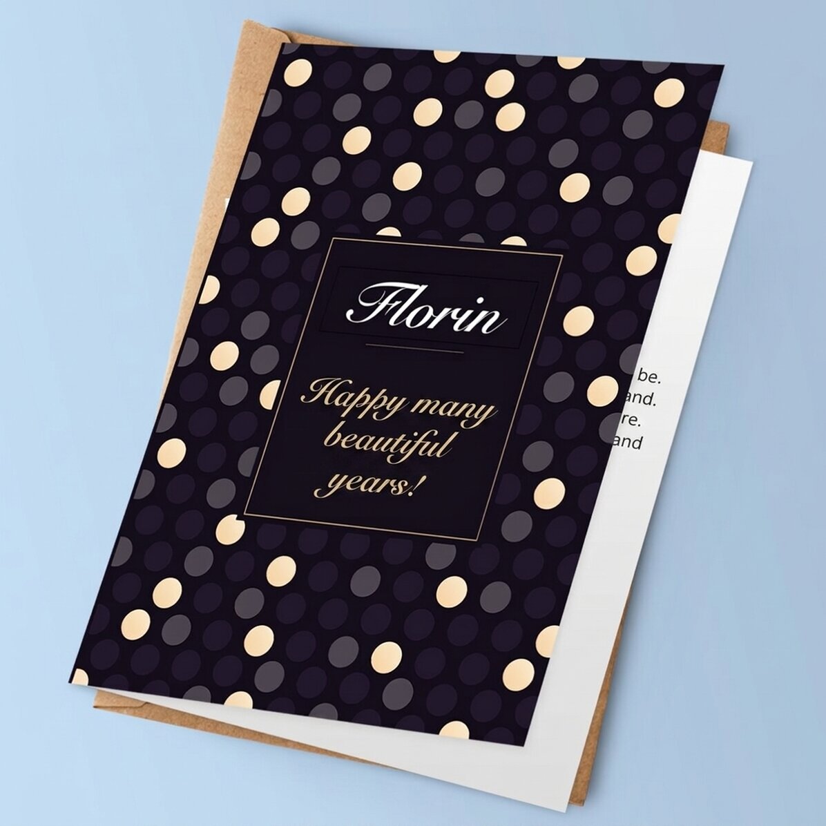 Tarjeta de felicitación personalizada con texto - Aniversario