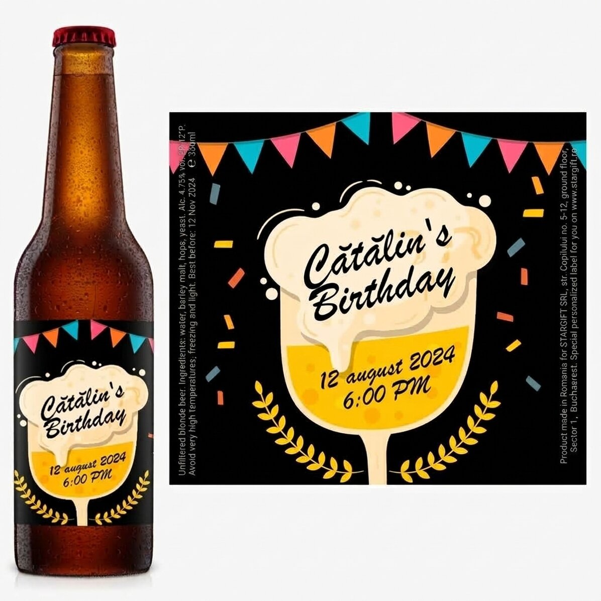 Cerveza personalizada con mensaje - Invitación