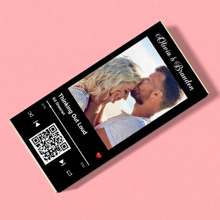 Personalised chocolate with a photo, text and QR code - Our melody