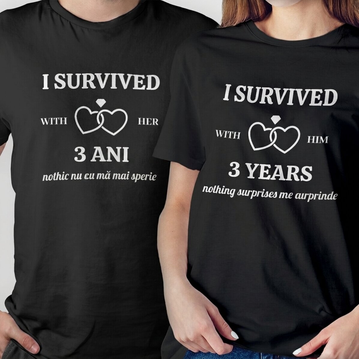 Camiseta de algodón personalizada con el texto «I SURVIVED»