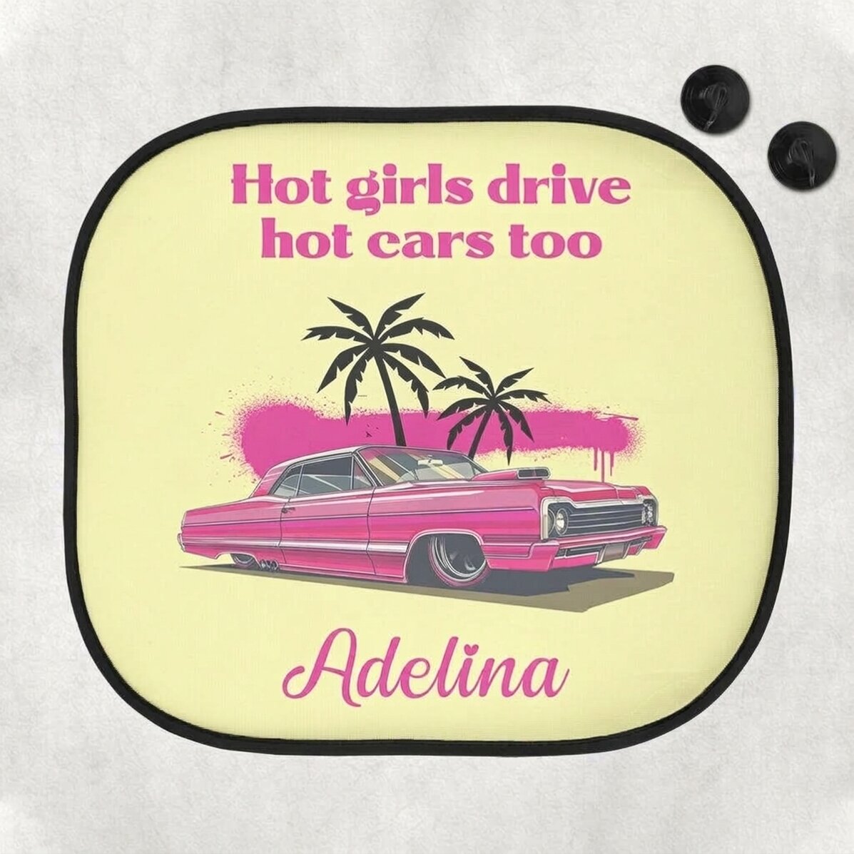 Parasol para coche personalizado con texto - Rosa