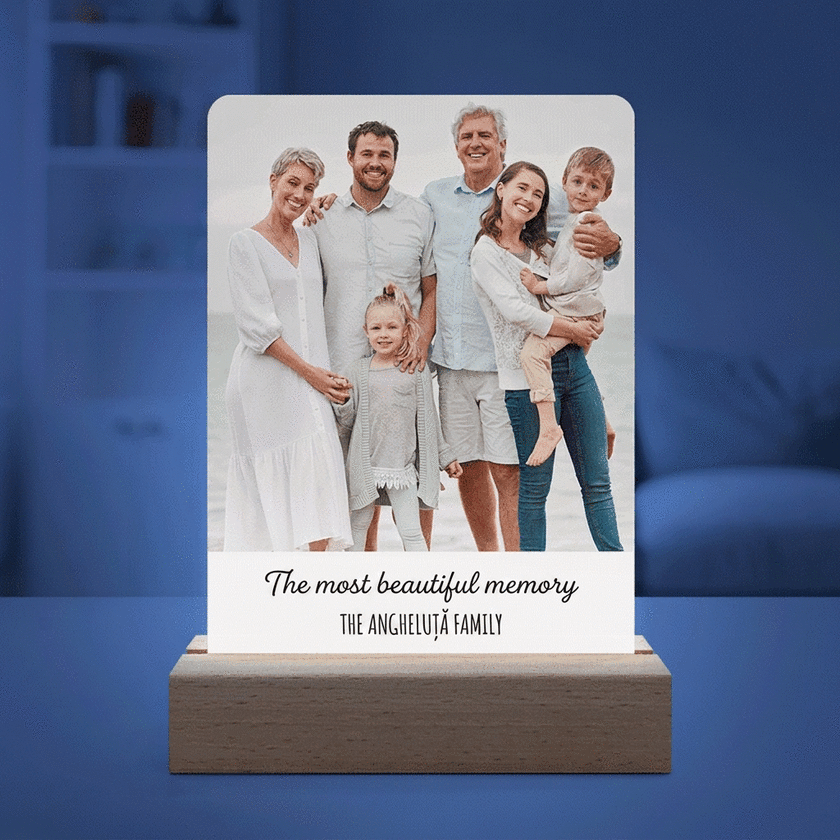 Lámpara LED de noche personalizada con foto y mensaje