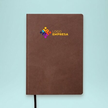 Agenda de piel personalizada a color con logotipo