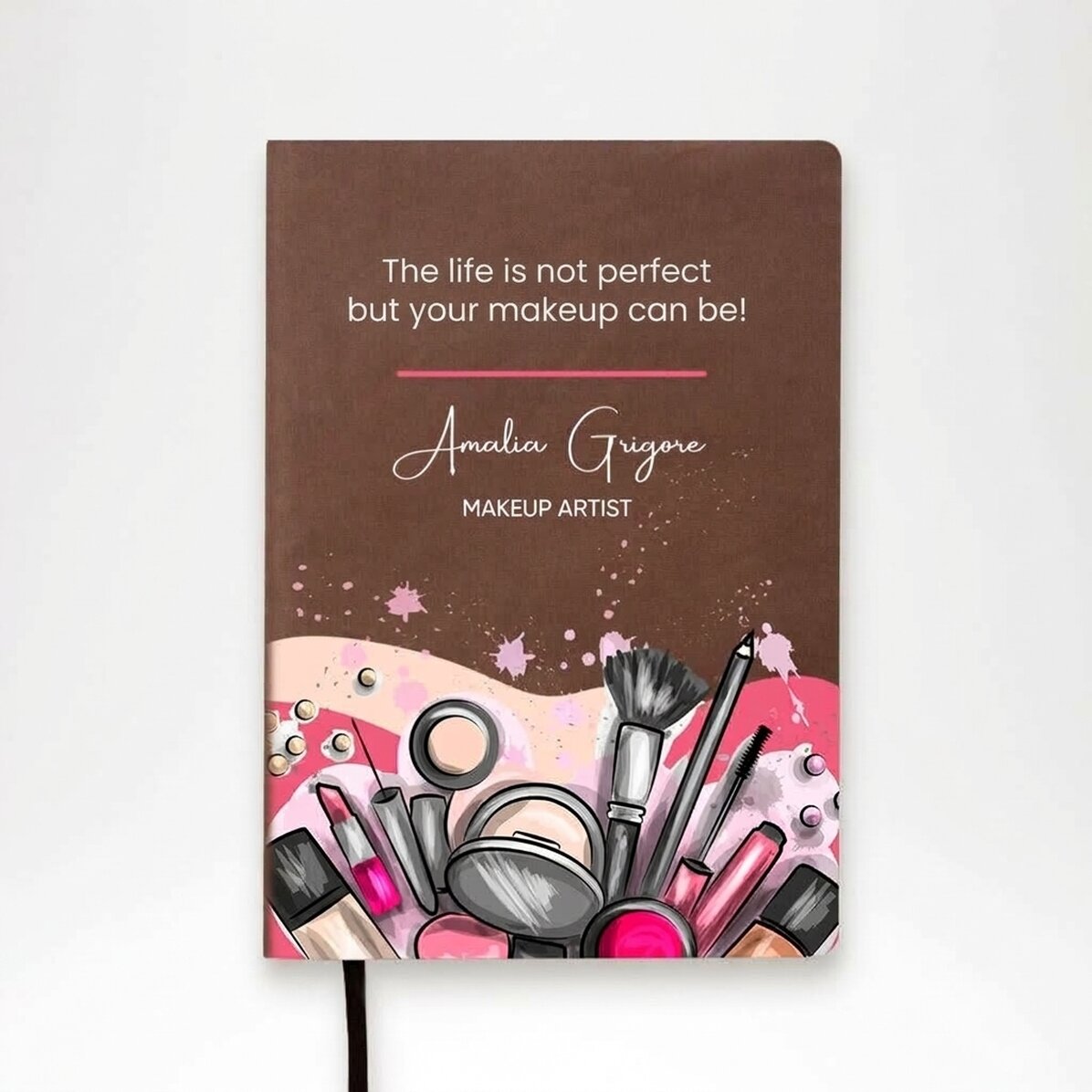 Agenda de piel personalizada a color con texto - Maquilladora
